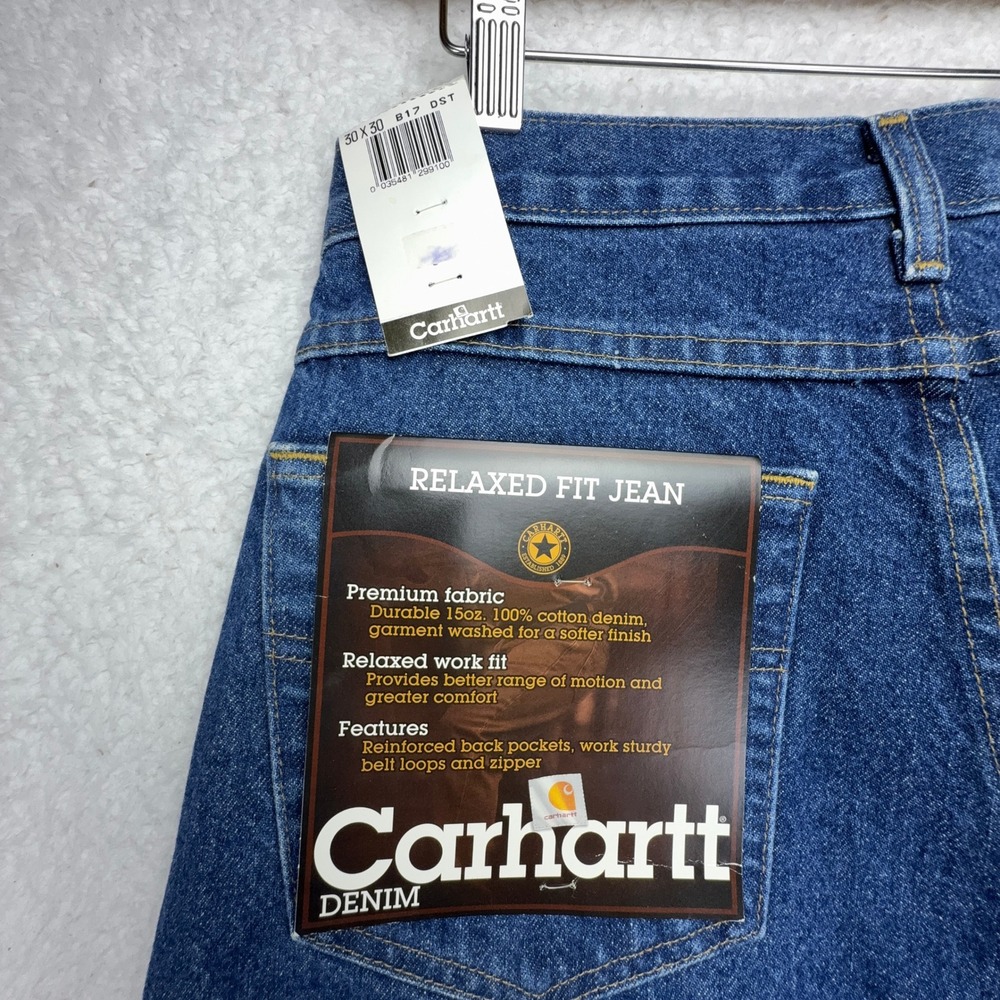 Carhartt Relaxed Fit Tapered Leg Jeans Blue Mens 30x30 B17 DST Darkstone NWT NOS